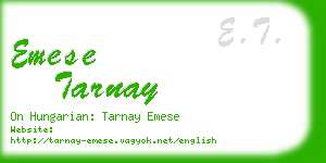 emese tarnay business card
